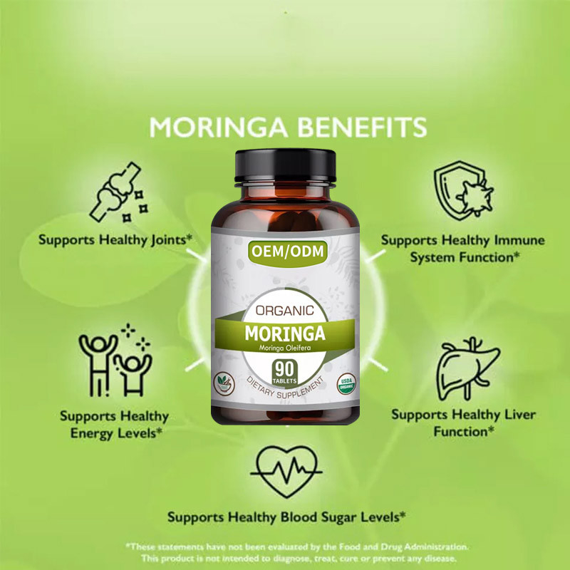 OEM Atacado 1500mg cápsula Herbal Slim Moringa Oleifera comprimidos para queima de gordura
