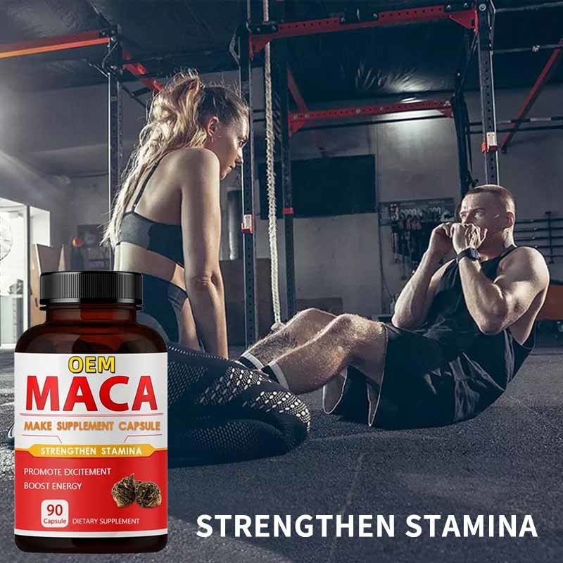 OEM Marca Privada Afrodisiaco Suplemento de Raiz de Maca Preta Cápsulas de Maca Orgânicas Para Homens