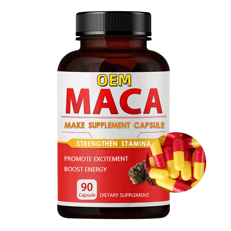 OEM Marca Privada Afrodisiaco Suplemento de Raiz de Maca Preta Cápsulas de Maca Orgânicas Para Homens