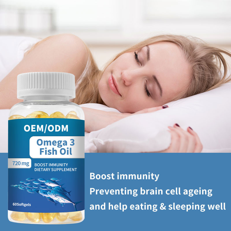 A ômega 3 Softgels do óleo de peixes encerra a vitamina E DHA EPA para o coração Brain Joint Health