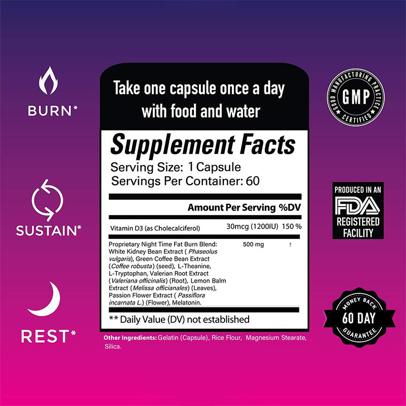 Dos comprimidos gordos da dieta da perda de peso do queimador da noite café verde Bean Extract And White Kidney Bean Supplement