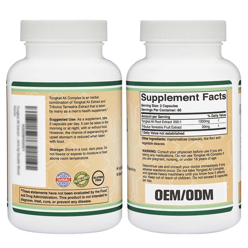 A hormona erval encerra o suplemento Tongkat Ali Extract With Tribulus Terrestris à saúde dos homens