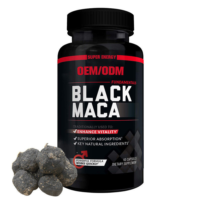 A raiz 20000Mg de Maca do preto do OEM encerra para homens e vegetariano Max Strength Energy Supplement das mulheres