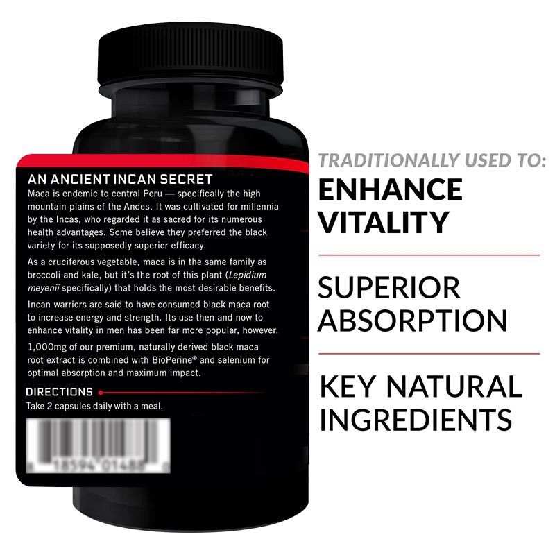 A raiz 20000Mg de Maca do preto do OEM encerra para homens e vegetariano Max Strength Energy Supplement das mulheres