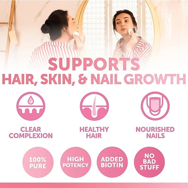 O crescimento natural do cabelo de Gummies da biotina da vitamina para a pele do cabelo prega vitaminas Gummies da biotina
