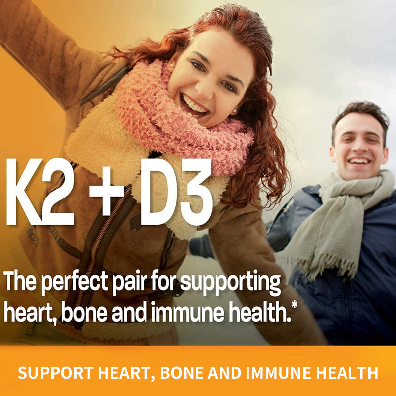 Vitamina feita sob encomenda D3 Gummies 5000 IU com K2 100 magnetocardiograma Softgels 2 em 1 coração imune do apoio