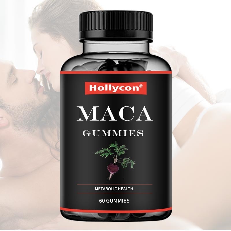O equilíbrio de energia hormonal amarelo vermelho do apoio do preto de Gummies da raiz do ODM Maca melhora o foco do humor