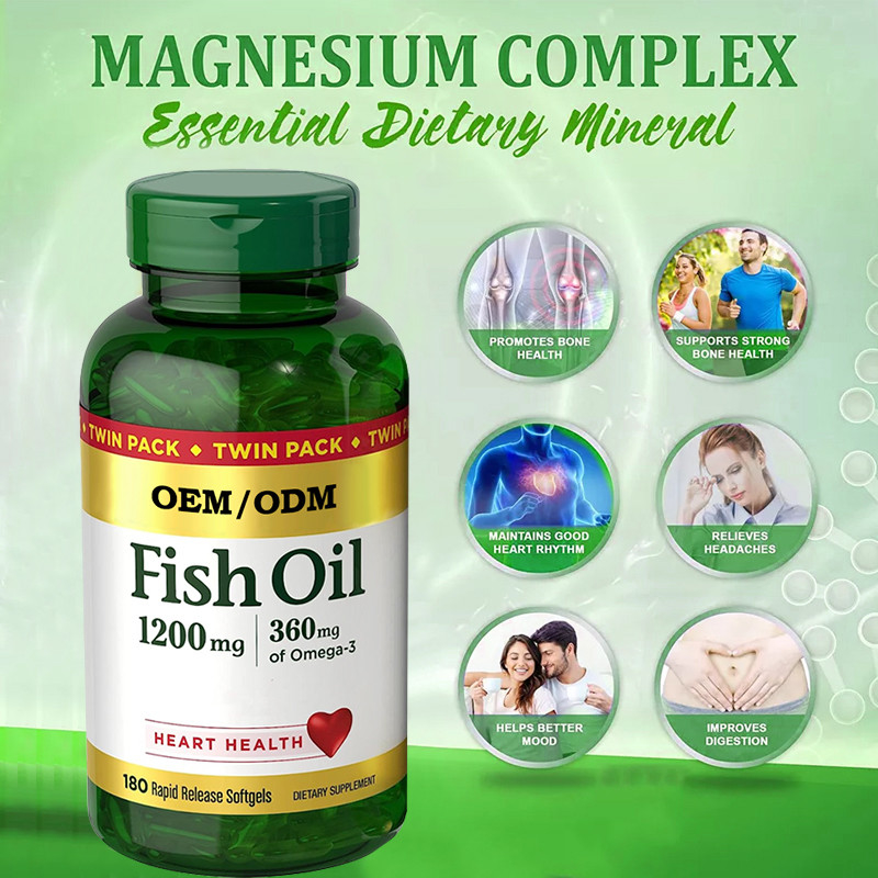 o óleo de peixes 1200Mg apoia a saúde do coração com liberação Softgels da ômega 3 EPA DHA