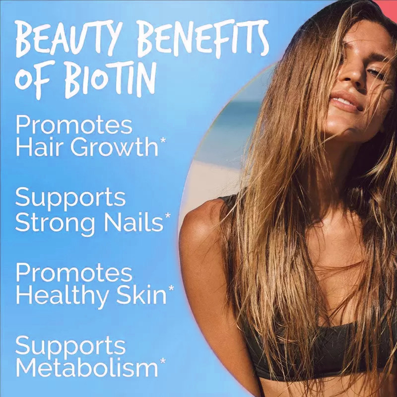 Contagem do magnetocardiograma Softgels 100 da rebrota 10000 da pele e dos pregos do cabelo de Gummies da vitamina da biotina do OEM Skincare