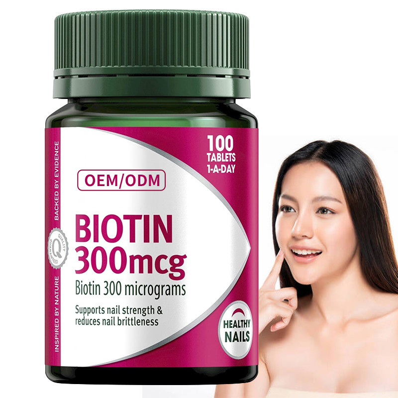 A vitamina Gummies 300mcg da biotina do COA mantém o SIDA saudável dos pregos na divisão de 100Pcs gordo dietético