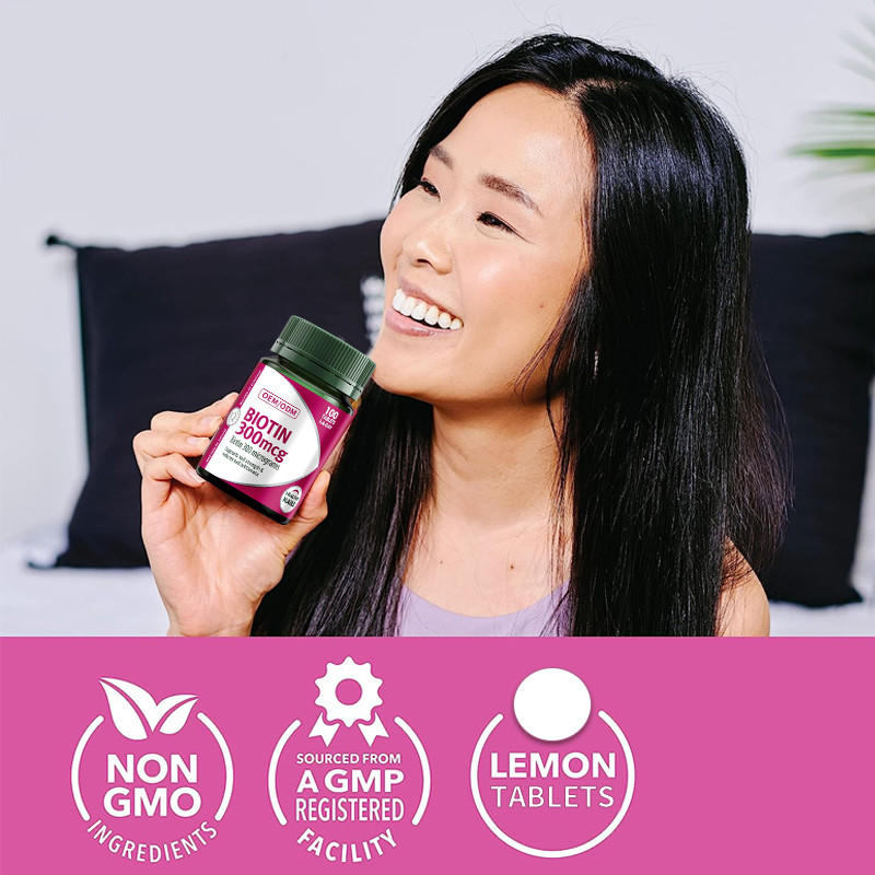 A vitamina Gummies 300mcg da biotina do COA mantém o SIDA saudável dos pregos na divisão de 100Pcs gordo dietético