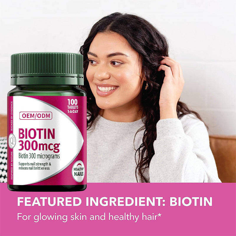 A vitamina Gummies 300mcg da biotina do COA mantém o SIDA saudável dos pregos na divisão de 100Pcs gordo dietético