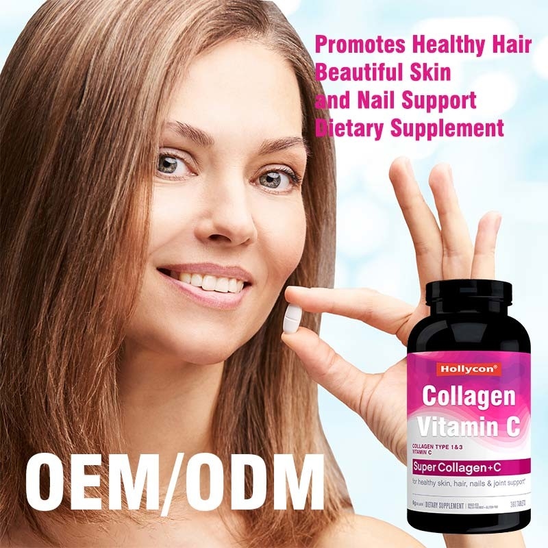 O colagênio suplementa a pele do cabelo do OEM e a vitamina orgânica C do apoio do prego marca