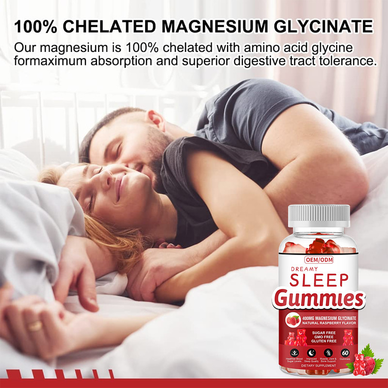O sono sem glúten do apoio de Gummies da vitamina do Melatonin relaxa o extrato do erva-cidreira do magnésio da vitamina D do Melatonin