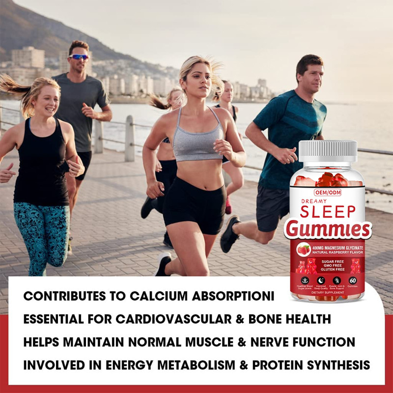 O sono sem glúten do apoio de Gummies da vitamina do Melatonin relaxa o extrato do erva-cidreira do magnésio da vitamina D do Melatonin