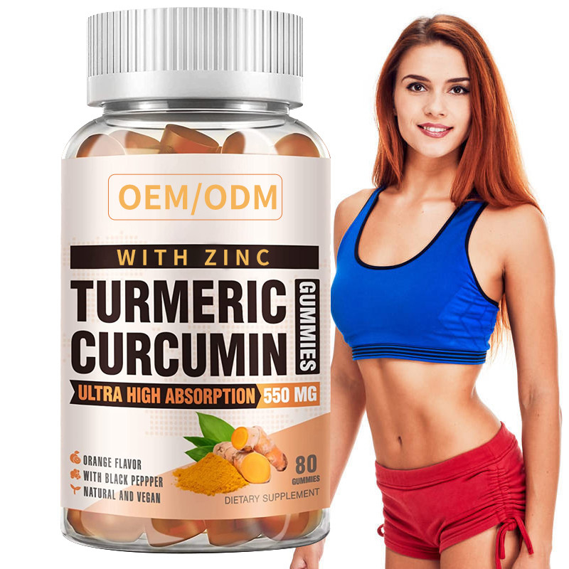 Cúrcuma 60PCS e Ginger With Black Pepper Supplement para a cúrcuma imune Ginger Gummies do apoio