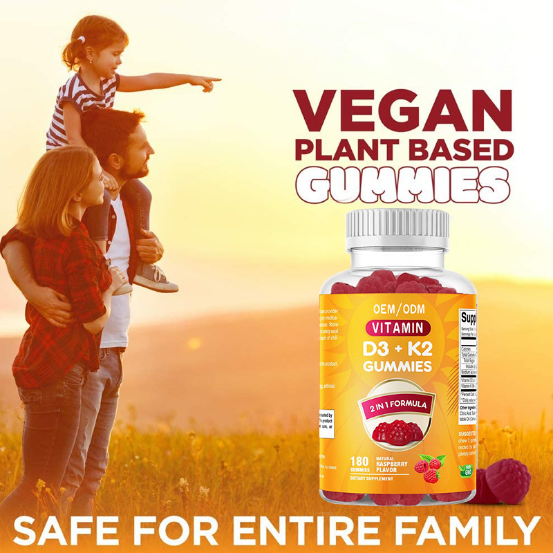 O COA suplementa o cálcio do OEM com o apoio imune Gummies da saúde do osso da vitamina D3 K2