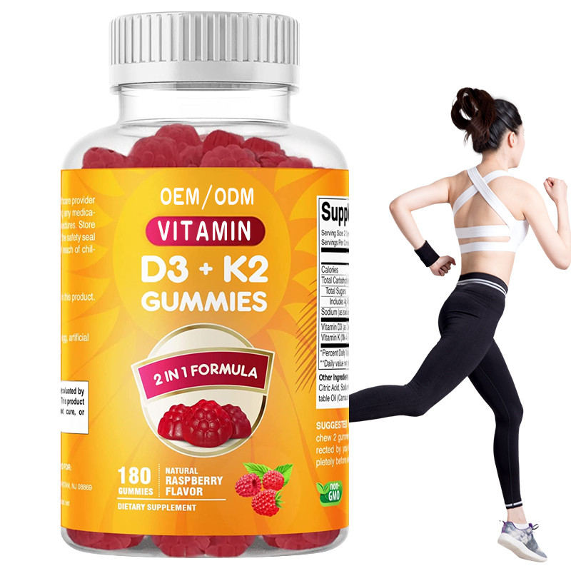 O COA suplementa o cálcio do OEM com o apoio imune Gummies da saúde do osso da vitamina D3 K2
