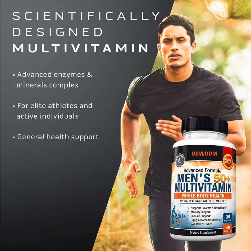 O multivitamínico dos homens feitos sob encomenda do sabor para cápsulas do multivitamínico do magnésio do cálcio do zinco do desempenho do foco da energia