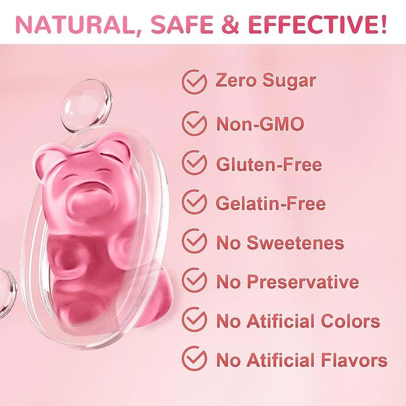 Gomas de vitamina de biotina vermelha de sala limpa OEM 30 porções por contêiner Produção não poluente