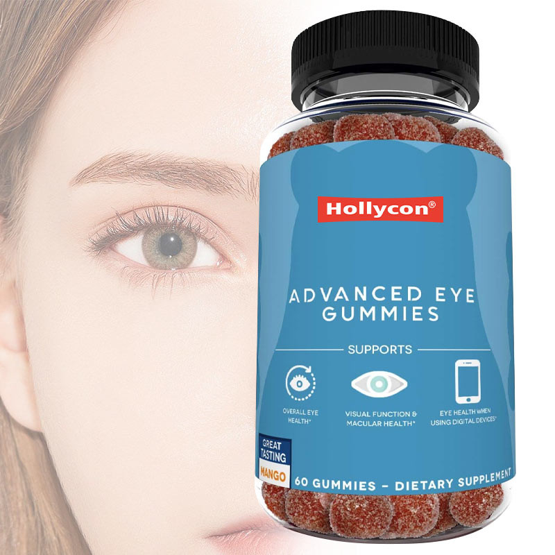 2500mcg Vitamina B7 Natural Zeaxantina Luteína Sabores Personalizados Produção Não Poluente Gomas para os Olhos