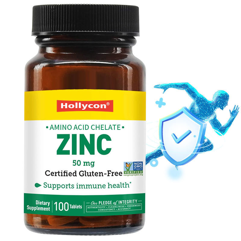 OEM & ODM Marca Privada Zinco 50mg Aminoácido Chelato comprimidos 100ct Certificado sem glúten