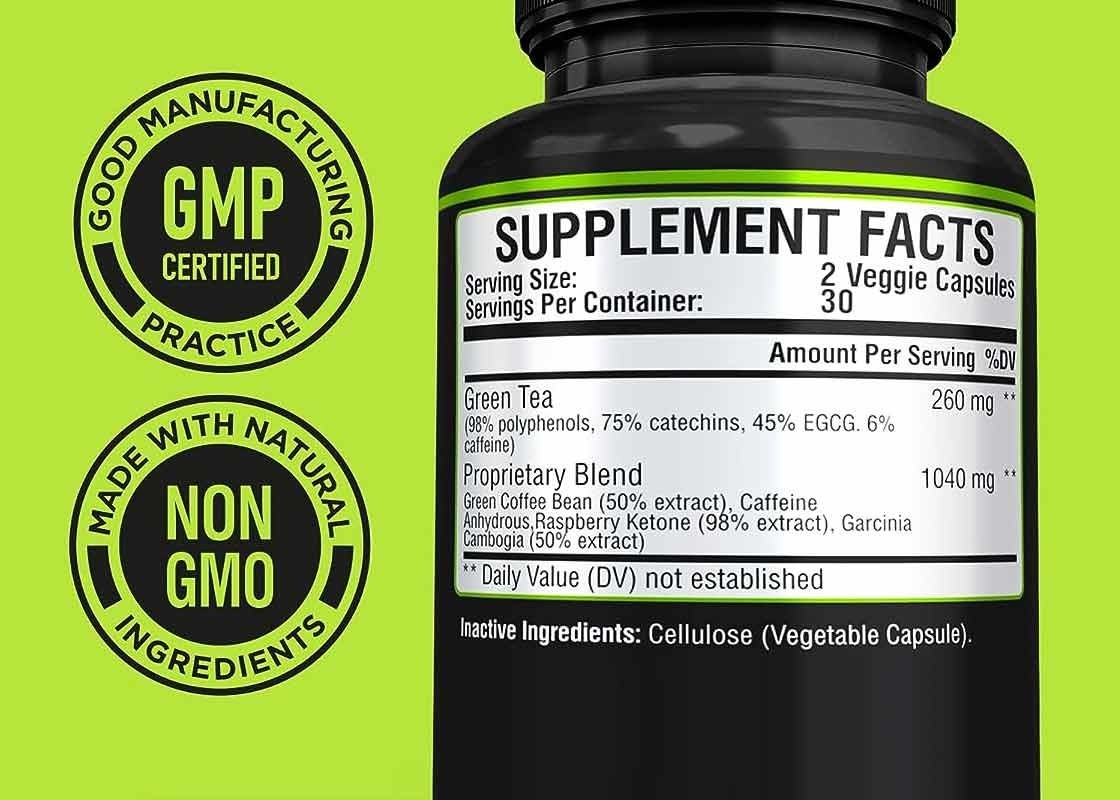 HALAL Extracto de Chá Verde Cápsula Suplementos dietéticos Ajuda a controlar o apetite Suprimir a fome Cápsulas para emagrecer