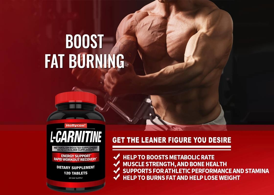 Grade Alimentar L-carnitina comprimido ajuda a aumentar a taxa metabólica Força Muscular Suplemento de construção muscular