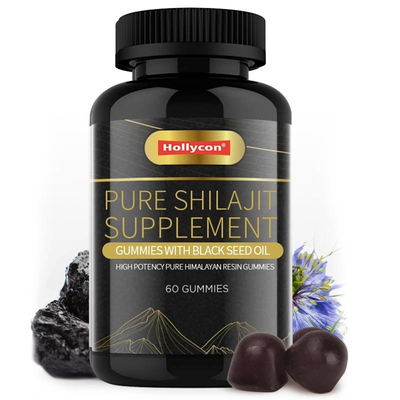Suplemento de Shilajit Puros gomas com óleo de semente preta de alta potência gomas de resina do Himalaia puro