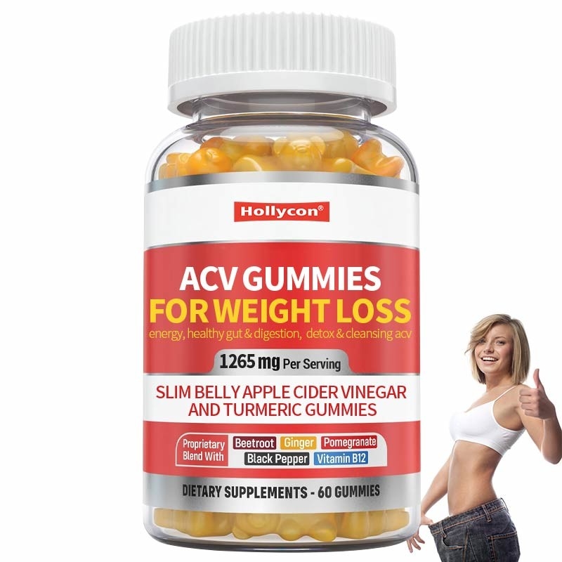 Gomes de ACV Para Perda de Peso Suporte Digestão intestinal saudável Barriga Magra Vinagre de Maçã e Gomes de Cúrcuma