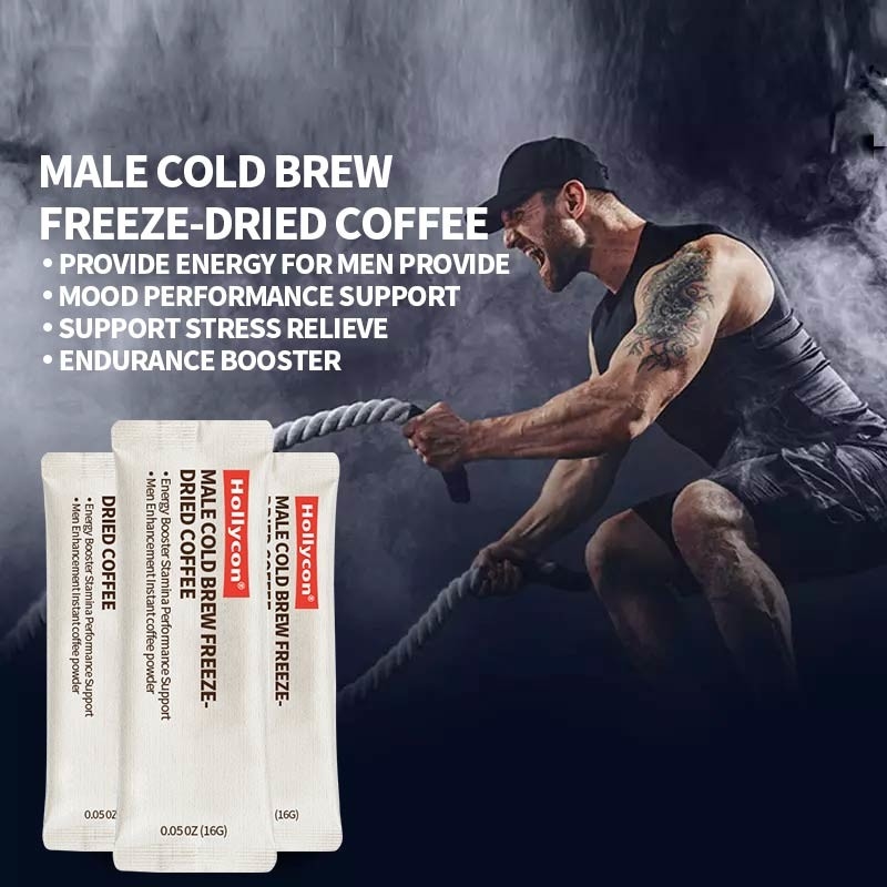 OEM Homem Cold Brew Freeze-Dried Coffee Energy Booster Resistência Performance Men Enhancement Instant Coffee Powder