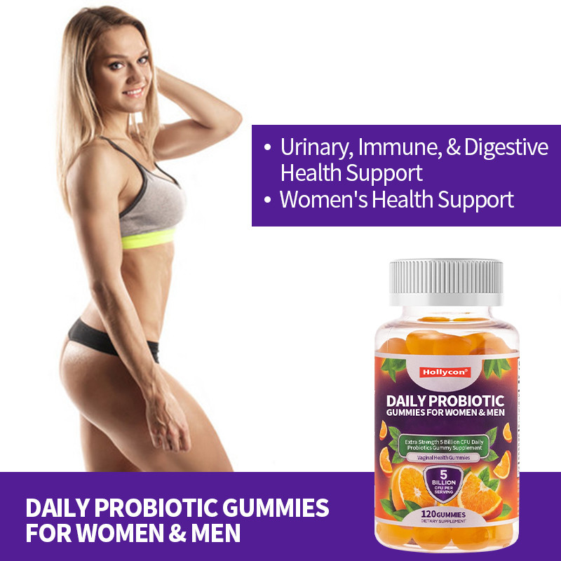 OEM Diários de Probióticos Gummies para Mulheres e Homens Extra Força 5 bilhões CFU Diários de Probióticos Gummy Suplemento
