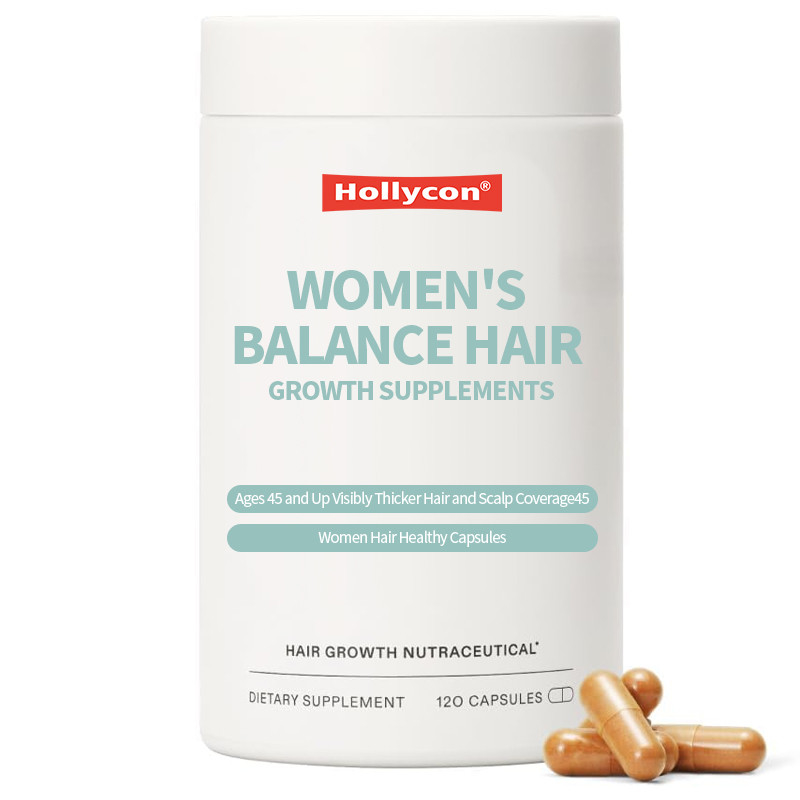 Rótulo Privado Suplementos de Crescimento de Cabelo Feminino de Equilíbrio Idades 45 e acima Visível Cabelo mais espesso e cobertura do couro cabeludo Cabelos femininos