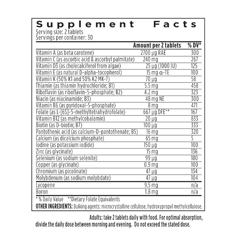 Multivitamínicos Avançados para Homens B-Vitaminas Metiladas MTHFR Suplemento Diário Vegano Vitaminas e Minerais comprimidos