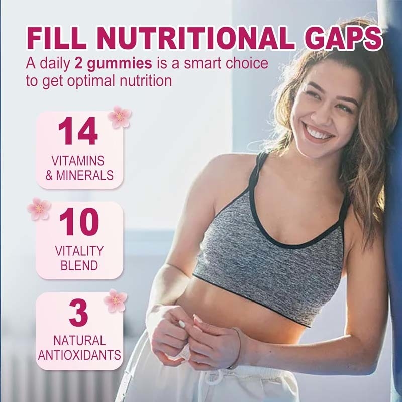 OEM & ODM Suporte Gummy Ingredientes naturais para mulheres Multivitamínicos Gummies sem açúcar