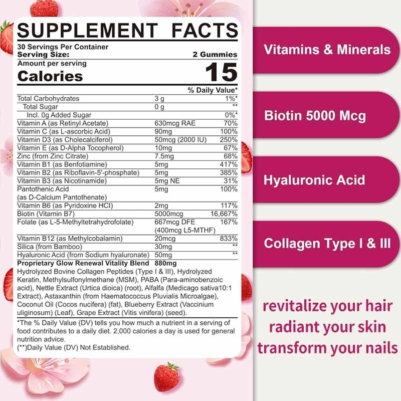 OEM & ODM Suporte Gummy Ingredientes naturais para mulheres Multivitamínicos Gummies sem açúcar