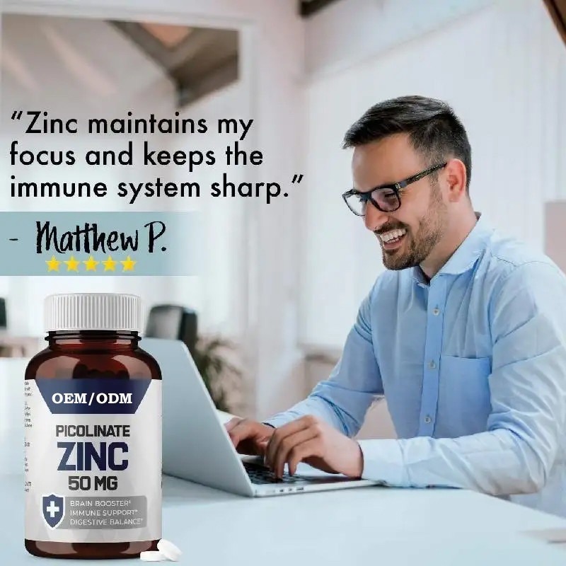 OEM Picolinato de Zinco 30 mg Suplemento Bem Absorvido Para a Função Imune de Crescimento Cápsulas