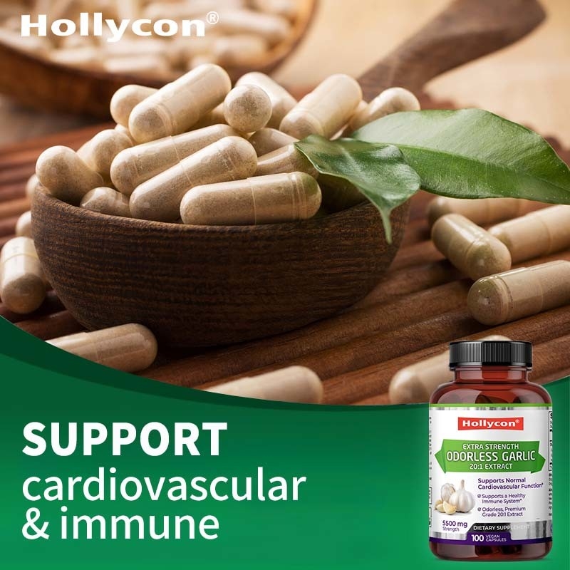 Suporte OEM Extracto de alho orgânico inodoro Antioxidante para cápsulas veganas de alho para adultos