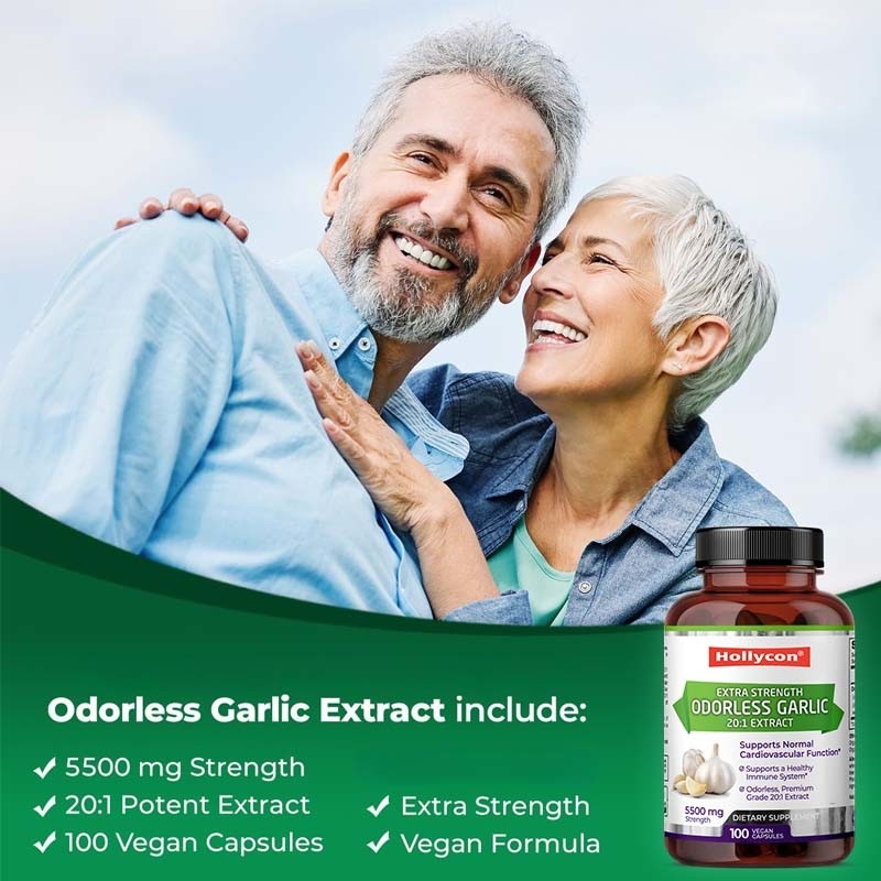 Suporte OEM Extracto de alho orgânico inodoro Antioxidante para cápsulas veganas de alho para adultos