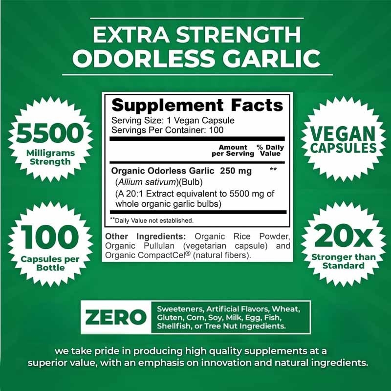 Suporte OEM Extracto de alho orgânico inodoro Antioxidante para cápsulas veganas de alho para adultos