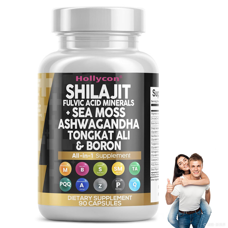OEM Ashwagandha Tongkat Ali Boron Magnésio Para Homens Fulvico Ácido Shilajit cápsulas