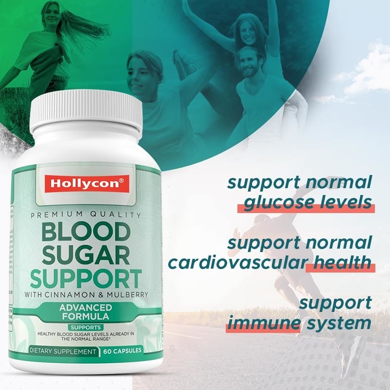 OEM Suplemento de suporte normal do açúcar no sangue Canela Melão amargo Mulberry Zinco Biotina Vitamina Suplemento de ervas