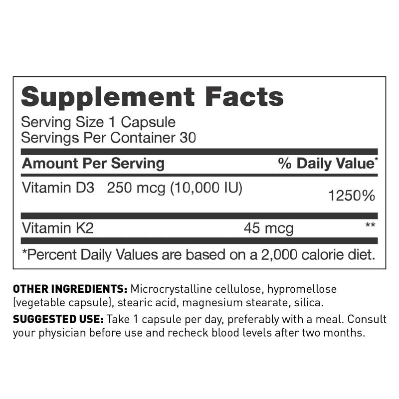 OEM Vegan Suporte Imune Vitamina D3+K2 MK7 Dietético Para Adultos Vitamina D3 K2 Cápsulas