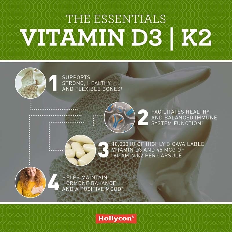 OEM Vegan Suporte Imune Vitamina D3+K2 MK7 Dietético Para Adultos Vitamina D3 K2 Cápsulas