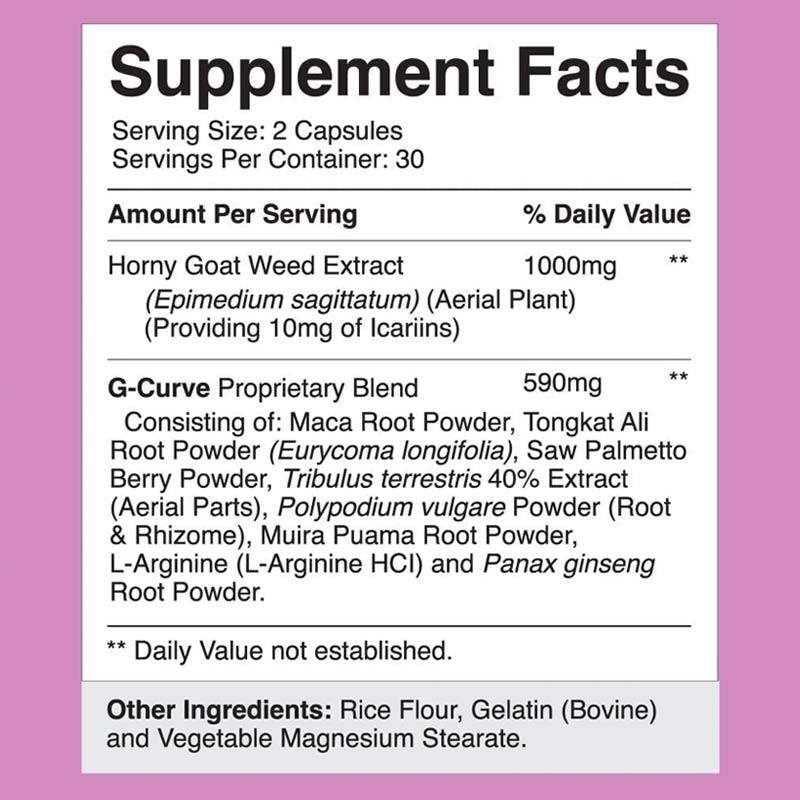 Gráfico de ervas Horny Goat Weed para Mulheres Cápsulas de aumento de peito e rabo
