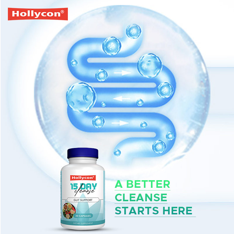 OEM Hollycon 15 dias de limpeza cápsulas intestino e cólon Senna folha de apoio intestino limpar desintoxicação