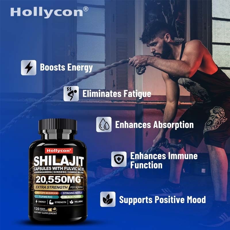 Shilajit cápsulas 85+ minerais de rastreamento energia e suporte imunológico para homens e mulheres