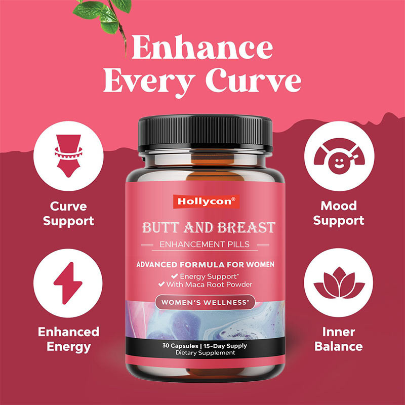Pílulas de aumento de peito de bunda Suporte Corpo Curvas Saw Palmetto Horny Goat Weed