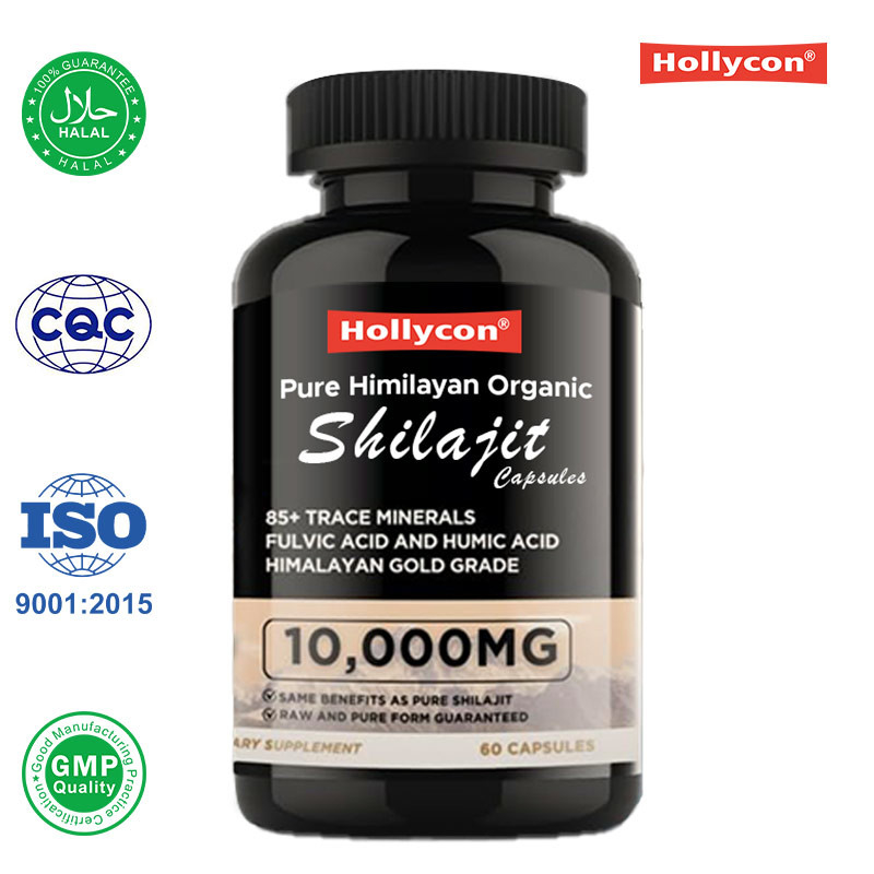 OEM Pure Himalayan Organic Shilajit Capsules Antioxidantes Suporte de Energia Alivio do Estresse Imune