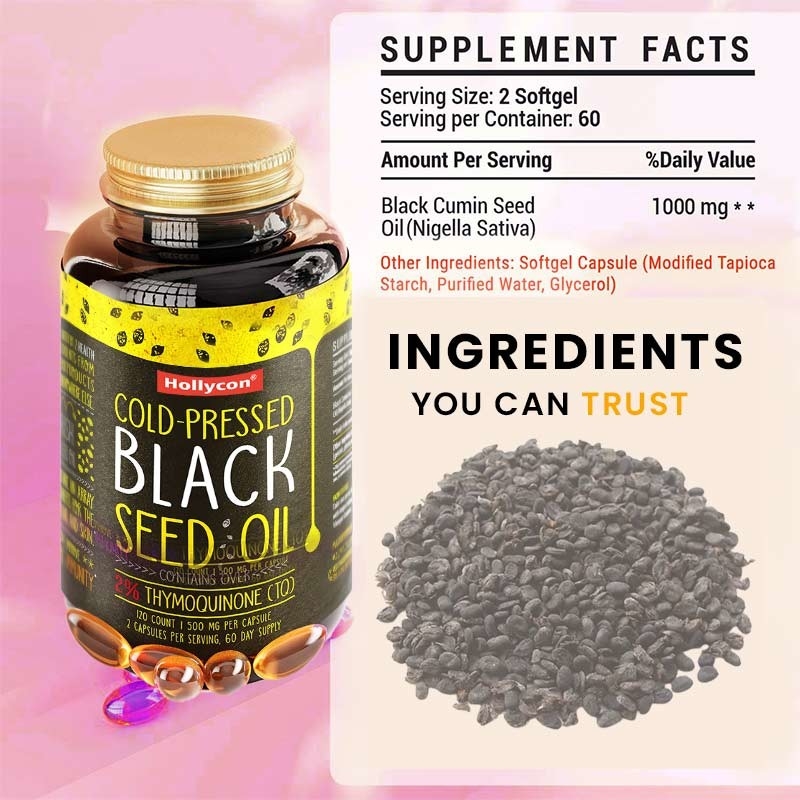 Óleo de sementes de cominho preto Softgels 1000mg Óleo de sementes de cominho preto para apoio imunológico